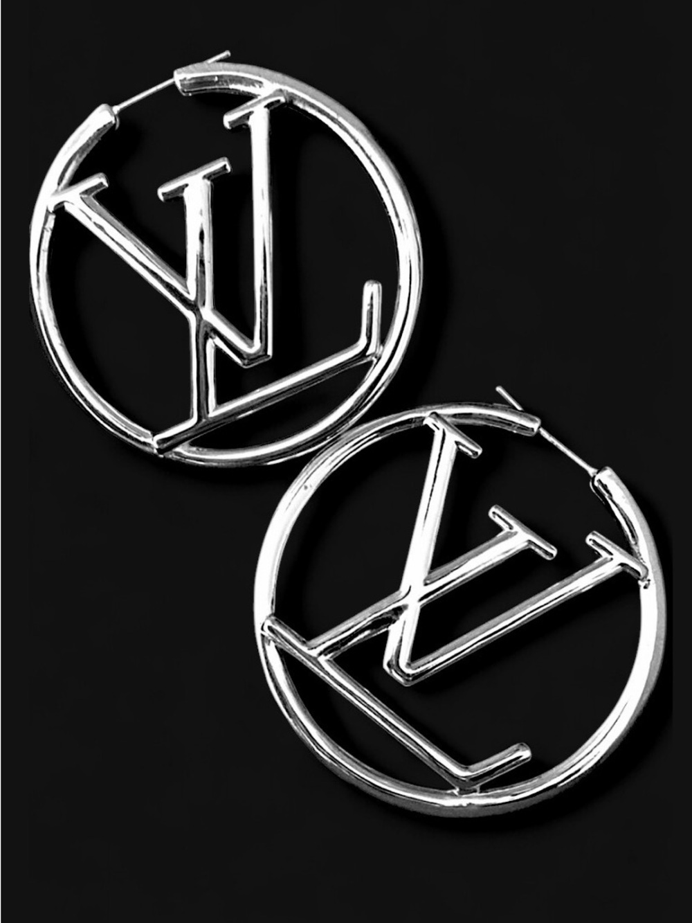 🆕 LV 2” Silver Hoops